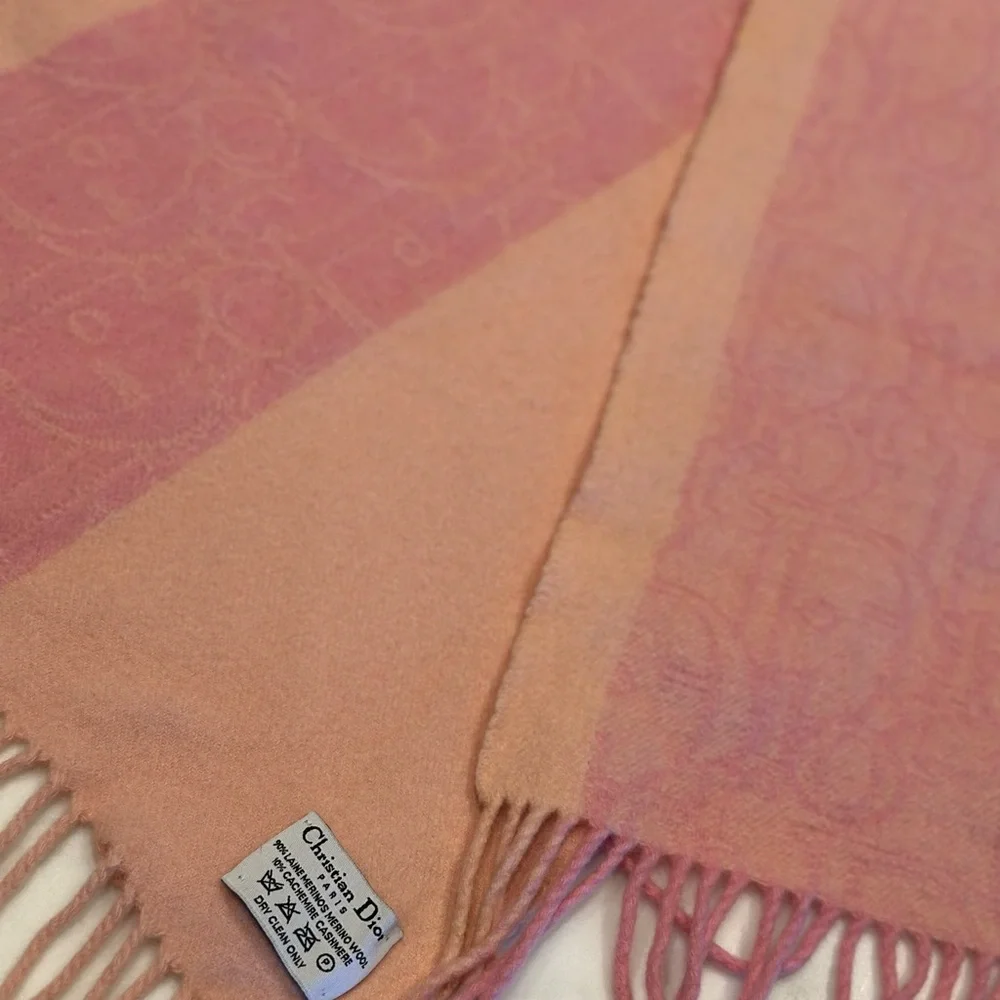 Vintage Pink Christian Dior Trotter Monogram Scarf